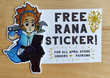 Free Rana Sticker to all aptrons and customers in April!